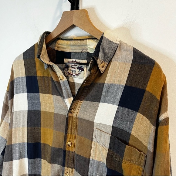 Men’s | Double Impact Brown and Black Plaid Button Up | Large - Picture 3 of 7